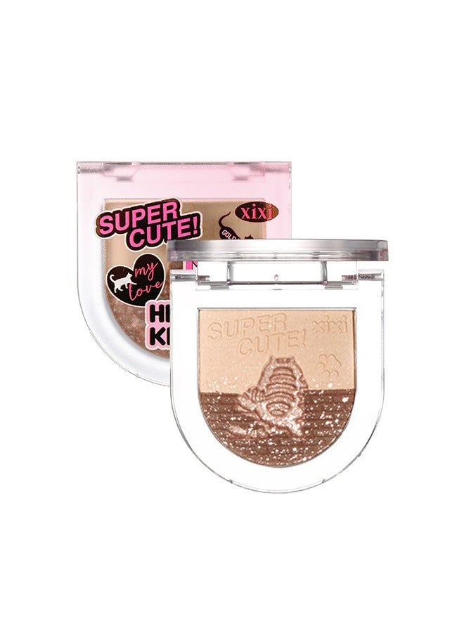 اكس اي اكس اي 3 ألوان لوحة ظلال العيون ولوحة الهايلايتر ، لوحة بودرة مكياج 3 في 1 ، ظلال عيون غير لامعة خالية من القسوة ، هايلايتر إضاءة لامعة لمظهر متوهج ، نيود # 01 - Image 1