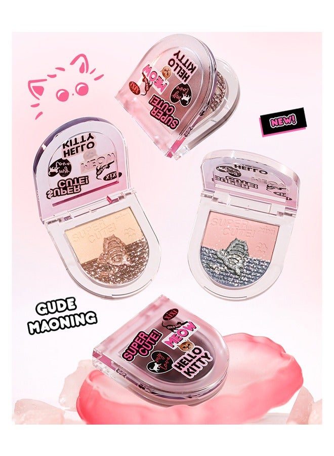 اكس اي اكس اي 3 ألوان لوحة ظلال العيون ولوحة الهايلايتر ، لوحة بودرة مكياج 3 في 1 ، ظلال عيون غير لامعة خالية من القسوة ، هايلايتر إضاءة لامعة لمظهر متوهج ، نيود # 01 - Image 4