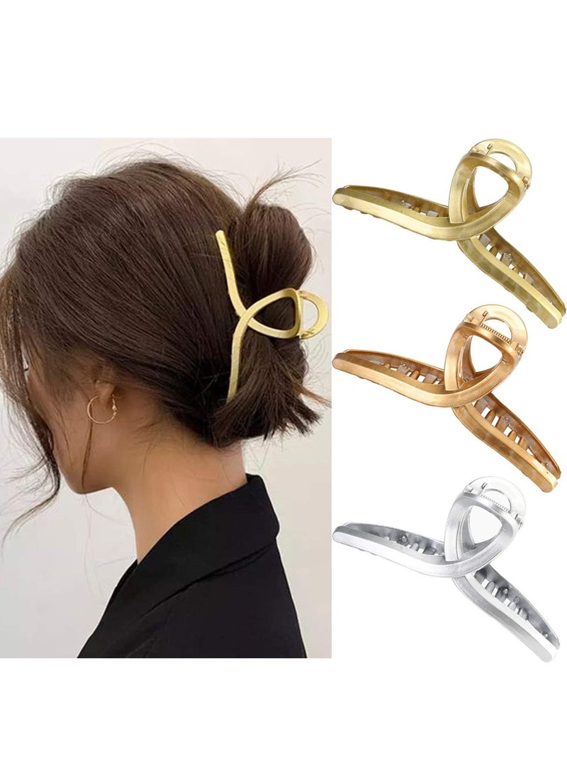 KASTWAVE Claw Hair Jaw Clips Barrettes 3 Pcs No Slip Claw Clip Hair Clamp Grips for Women Girls Jaw Clips Clamp Barrettes - Image 1