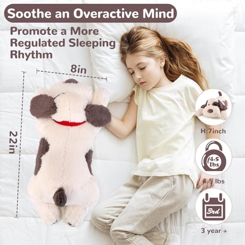 meowtastic Grey White Dog Weighted Stuffed Animals 22 Inch 45 Pounds Weighted Plush Dog Stuffed Animals Big Stuffed Dog Plush Pillow Cute Plush Toys Gifts for Kids Adults 22 45 lbs - Image 5