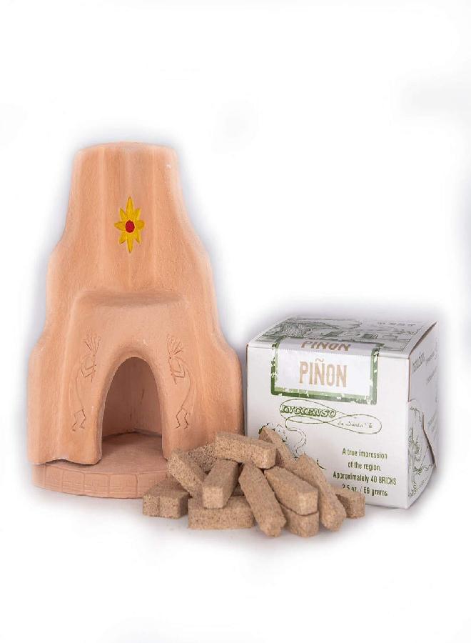 Incienso de Santa Fe Incienso de Santa Fe - Southwest Style Corner Fireplace Natural Wood Incense Burner, Includes 40 Piñon Incense Bricks - Image 2