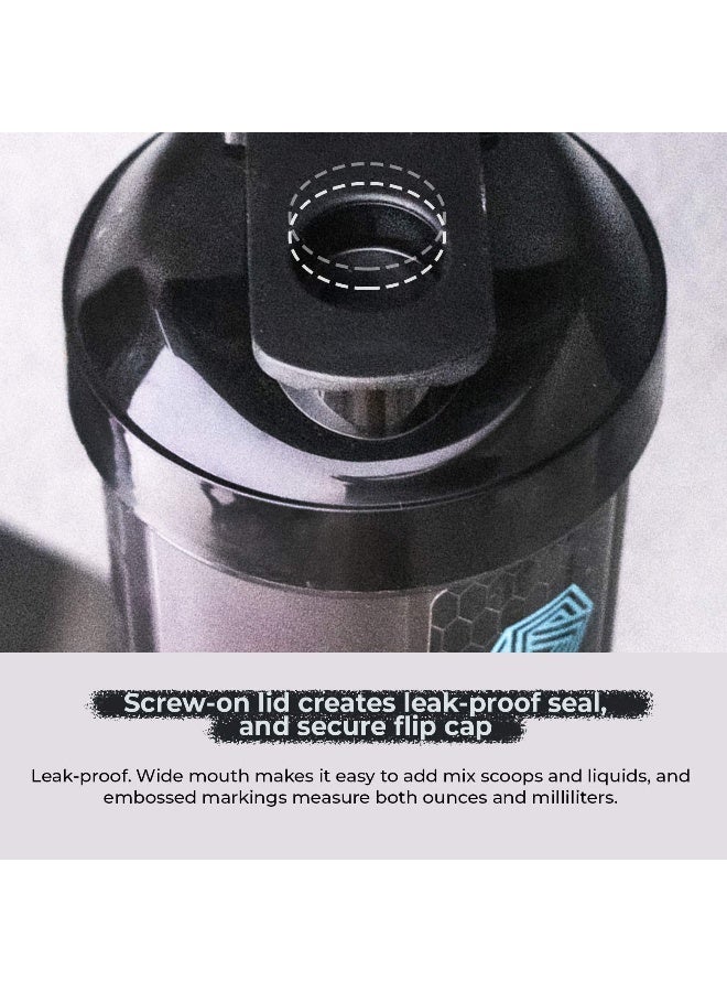 BOLDFIT Plastic Gym Typhoon Shaker Bottle 700Ml 100% Leakproof Guarantee Sipper Bottle Ideal For Protein,Preworkout And Bcaas,Bpa Free Material-Black - Image 3