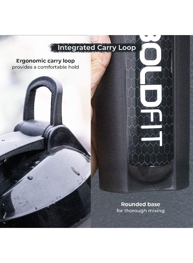 BOLDFIT Plastic Gym Typhoon Shaker Bottle 700Ml 100% Leakproof Guarantee Sipper Bottle Ideal For Protein,Preworkout And Bcaas,Bpa Free Material-Black - Image 4