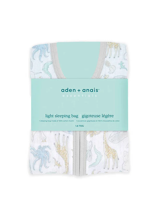 aden + anais Essentials Cotton Muslin 1.0 Tog Light Sleeping Bag Natural History (0 - 6 Months )