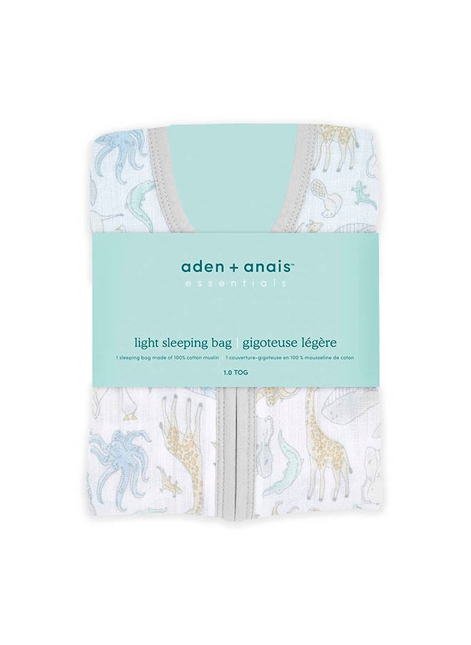 aden + anais - Essentials Cotton Muslin 1.0 Tog Light Sleeping Bag Natural History (0 - 6 Months ) - Image 1