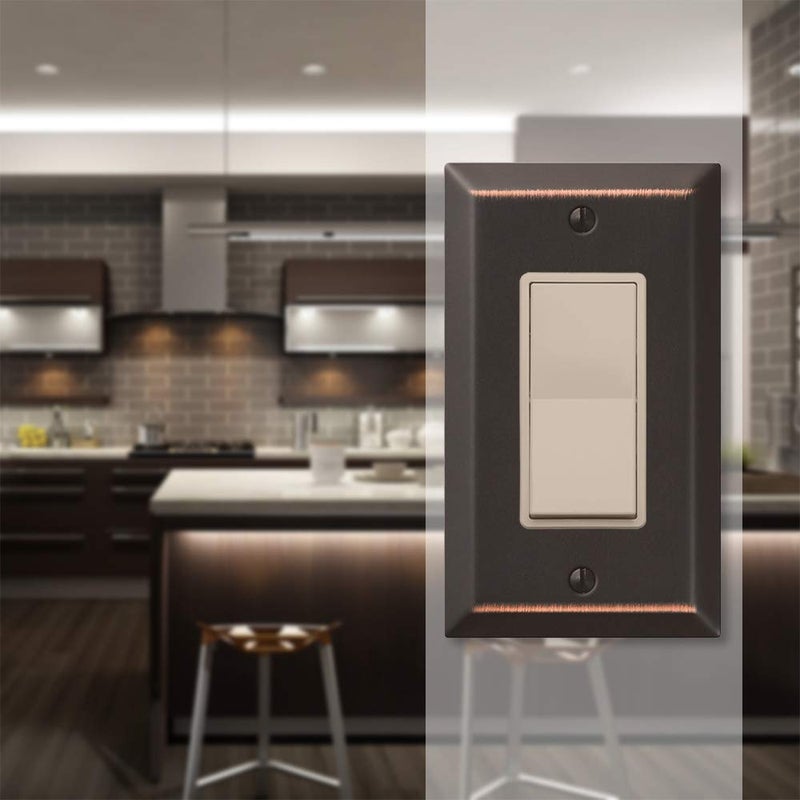 Amerelle 163RDB Century Wallplate, 1 Rocker, Steel, Aged Bronze, 1-Pack - Image 2