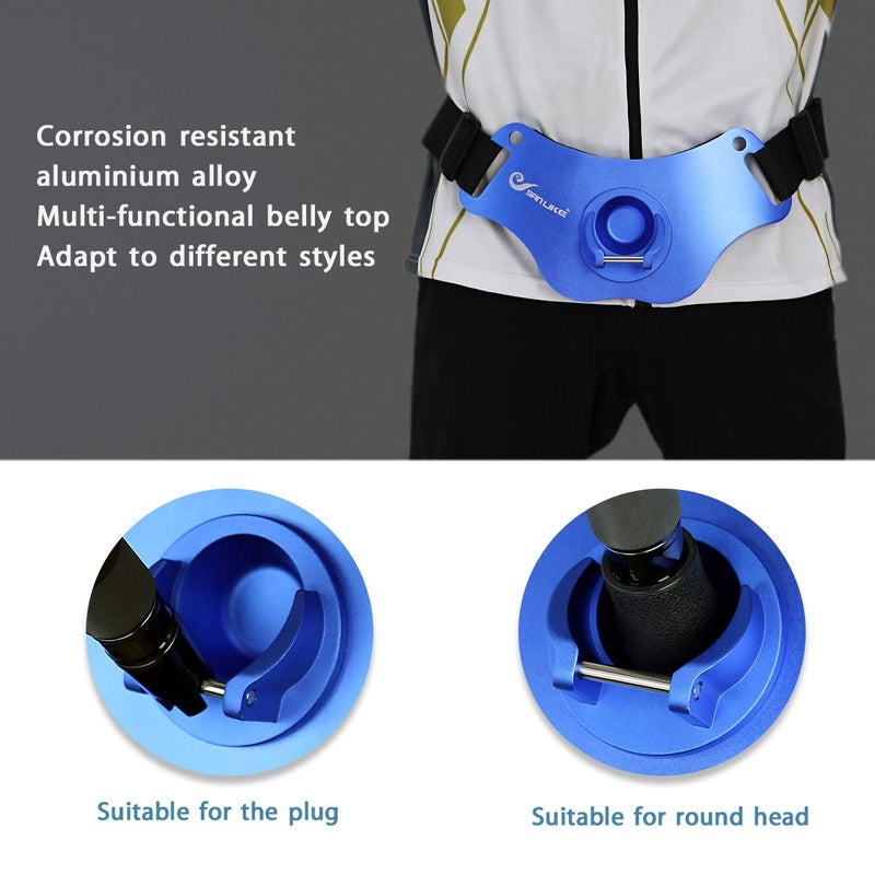 SAN LIKE Fishing Rod Holder - Adjustable Aluminum/Carbon Fiber Waist Fighting Belt - Stand-up Offshore Gimbal Padded Fishing Pole Belt (Blue) - Image 4