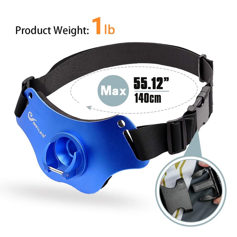 SAN LIKE Fishing Rod Holder - Adjustable Aluminum/Carbon Fiber Waist Fighting Belt - Stand-up Offshore Gimbal Padded Fishing Pole Belt (Blue) - Image 5