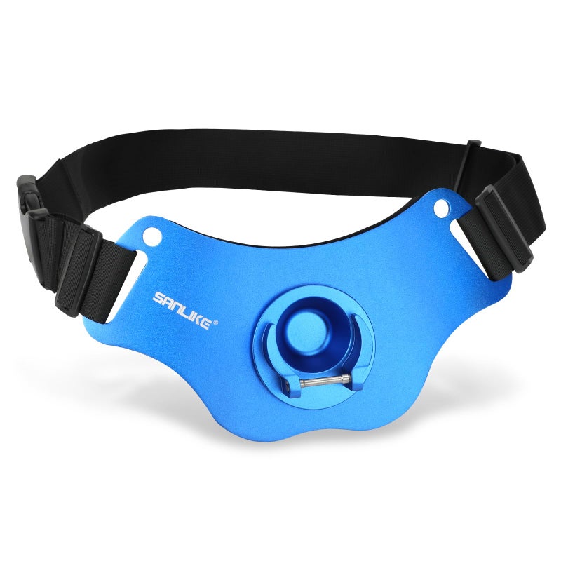 SAN LIKE Fishing Rod Holder - Adjustable Aluminum/Carbon Fiber Waist Fighting Belt - Stand-up Offshore Gimbal Padded Fishing Pole Belt (Blue) - Image 1