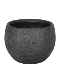 serene Round Shape Mud Finish Flower Pot Grey 23.5 x 30 x 30 cm WXP1148A 