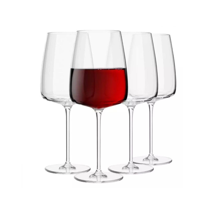 Krosno Red Wine Glasses  Set of 4  600 ML  Modern Collection  Glasses Drinking Wedding Gift  Perfect for Home Restaurants and Kitchen Set  Dishwasher Safe