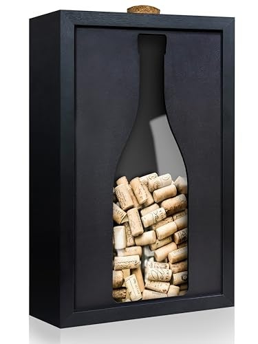 flinelife Wooden Wine Cork Holder 13x8 Wine Cork Collector Shadow Box Perfect for Wine Lover Gift - Image 1