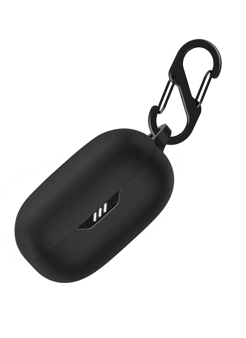 Y&D Silicone Case Cover Compatible with JBL Live Pro 2TWS, Protective Earphones Skin Cover, Soft Shockproof Carabiner Accessories, Black  - Image 1