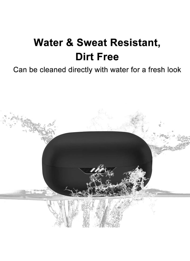 Y&D Silicone Case Cover Compatible with JBL Live Pro 2TWS, Protective Earphones Skin Cover, Soft Shockproof Carabiner Accessories, Black  - Image 4
