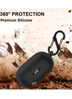 Y&D Silicone Case Cover Compatible with JBL Live Pro 2TWS, Protective Earphones Skin Cover, Soft Shockproof Carabiner Accessories, Black  - Image 3