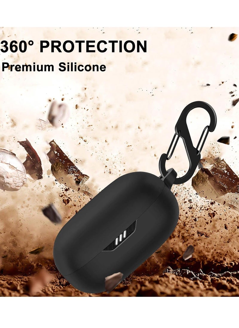 Y&D Silicone Case Cover Compatible with JBL Live Pro 2TWS, Protective Earphones Skin Cover, Soft Shockproof Carabiner Accessories, Black  - Image 3