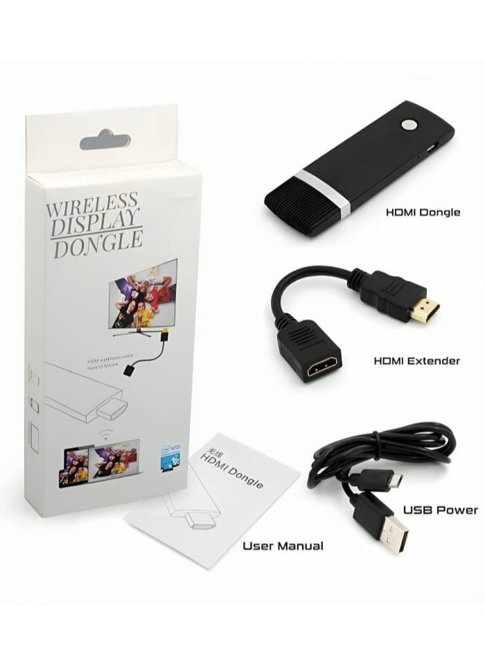Generic Wireless Display Dongle Receiver for Notebook Devices Black  - Image 1