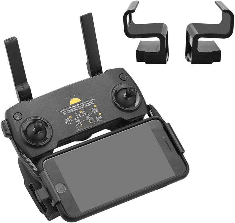 HeiyRC حامل هاتف بسماكة 0.31-0.47 بوصة (8-12 مم) لجهاز DJI Mavic Mini Se Mavic Pro 2 Zoom Air Spark للتحكم عن بعد، ملحق مشبك هاتف - Image 1