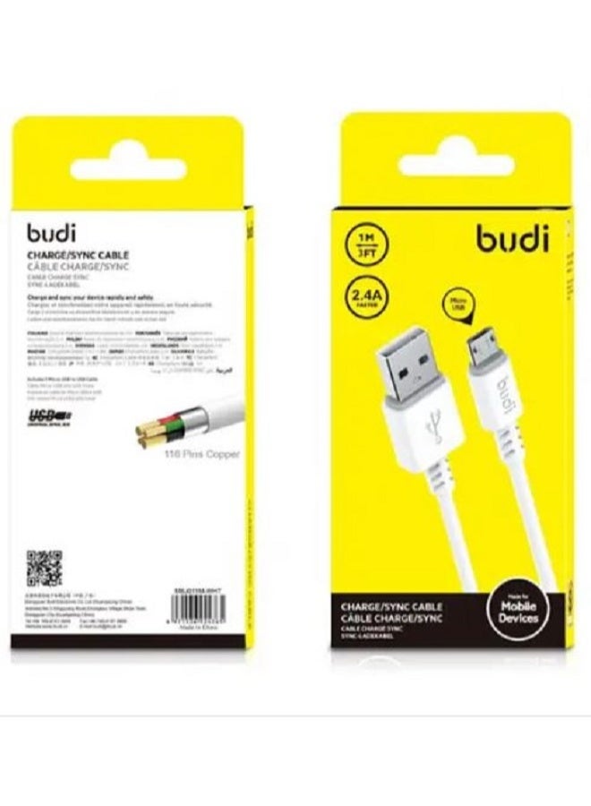 بودي كابل شحن ومزامنة USB-A إلى Micro USB - ضروري للشحن السريع والموثوق ونقل البيانات.M8J011M-WHT - Image 5