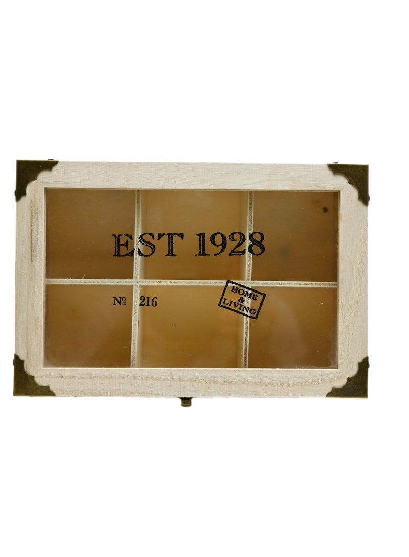 6 Compartment Tea Bag Storage Box/ Kitchen Storage Box/Storage Organizer/ Box For Tea, Coffee, Candies/ Kitchen Accessories/ Tea Bag Holder  - Image 3