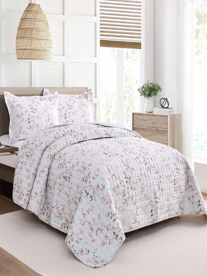 VALENTINI 4-Piece Microfiber Printed Bedspread Queen Set - Image 1