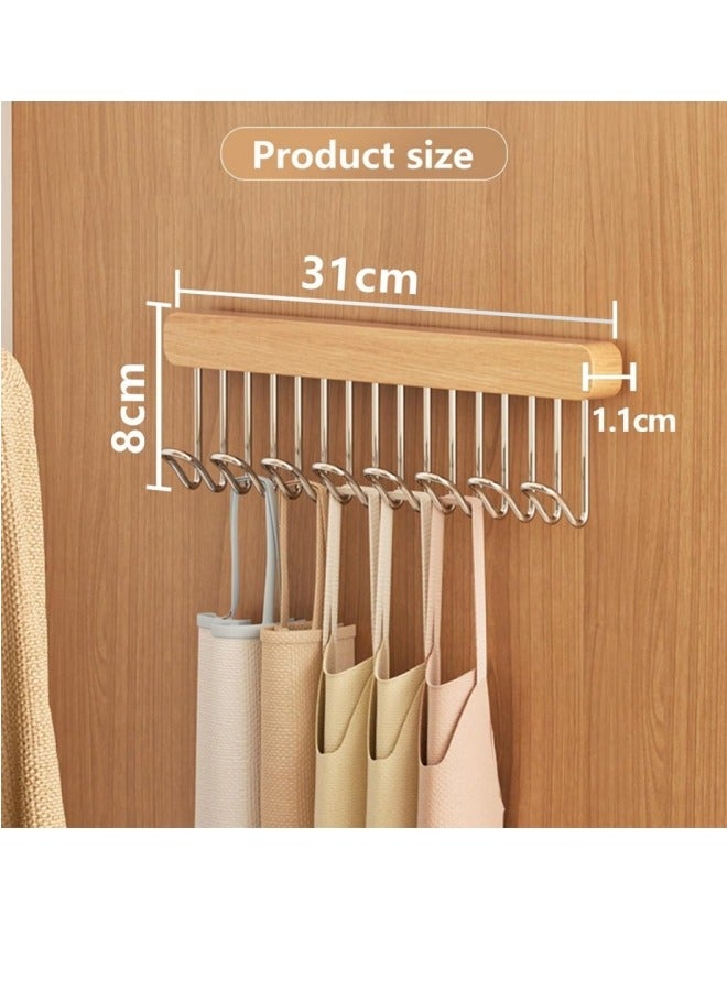 kangchoice Pull-Out Hanger for Closet – Sliding 8-Hook Organizer Rack for Bras, Tank Tops, Scarves, Belts, Space-Saving Side Storage Rail for Wardrobe or Kitchen, Right Side 8 Hooks Rail with Adhesive Back Tape, without Drill - Image 5