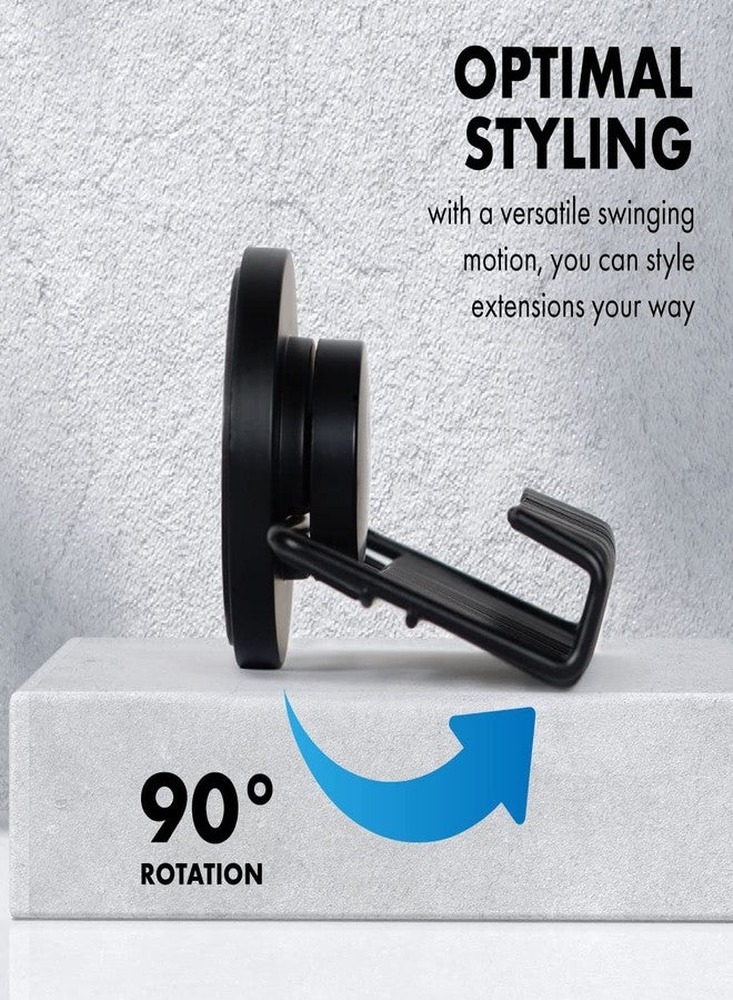 EVERLONG Evercaddy by Everlong, Portable Holding Caddy that Stores Washes Styles and Secures 100% Human Hair Extensions - Works for Clip-ins Halos & Wefts Black - Image 4