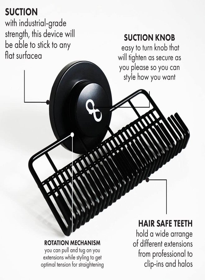 EVERLONG Evercaddy by Everlong, Portable Holding Caddy that Stores Washes Styles and Secures 100% Human Hair Extensions - Works for Clip-ins Halos & Wefts Black - Image 3