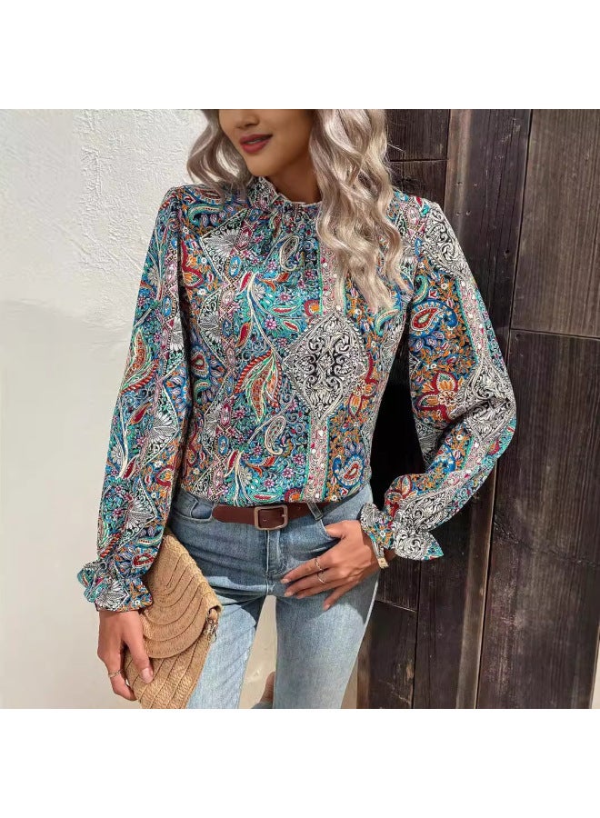 European And American New Hot Casual Versatile Commuter Exotic Long-sleeved Shirt For Women - Image 4
