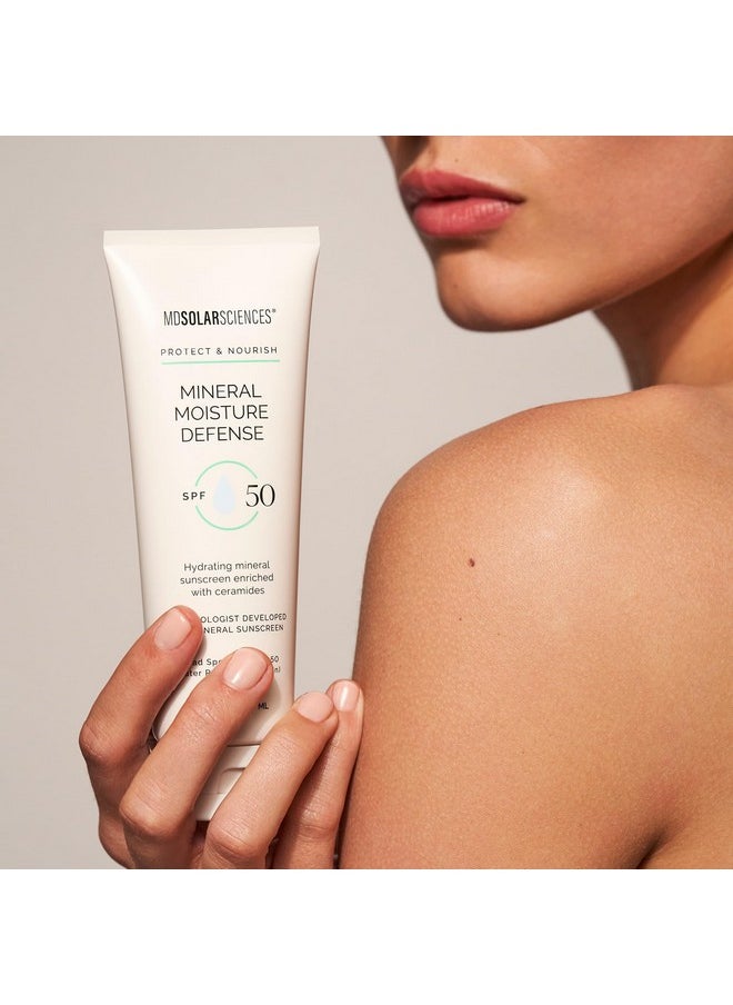 MDSolarSciences - Dsolarsciences Mineral Moisture Defense Spf 50 Sunscreen For Body And Face Waterresistant Broadspectrum Uv Protection Zinc Oxide Cream Helps Restore Skin’S Natural Moisture Barrier 3.4 Fl Oz - Image 1