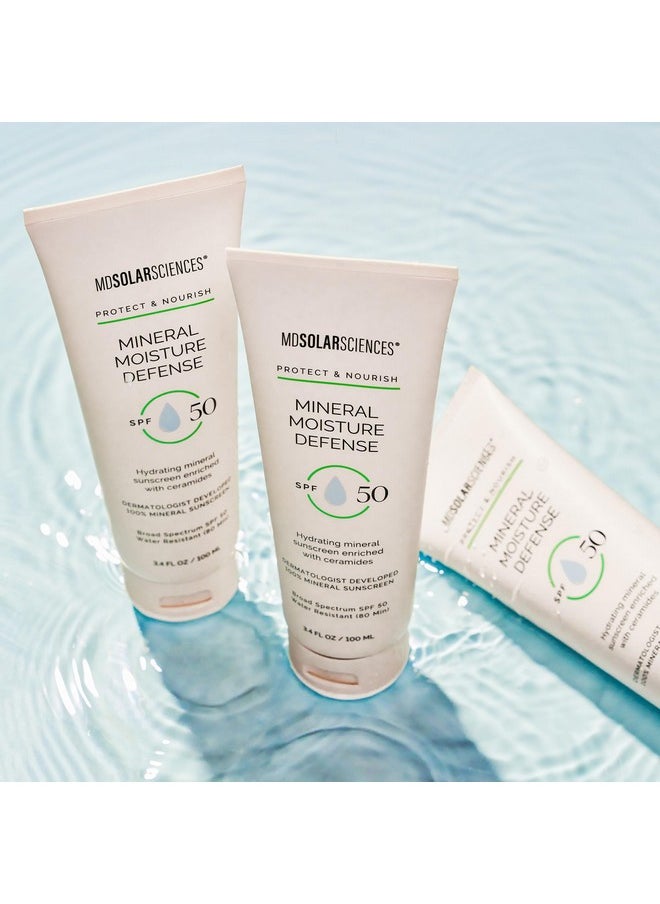 MDSolarSciences - Dsolarsciences Mineral Moisture Defense Spf 50 Sunscreen For Body And Face Waterresistant Broadspectrum Uv Protection Zinc Oxide Cream Helps Restore Skin’S Natural Moisture Barrier 3.4 Fl Oz - Image 1