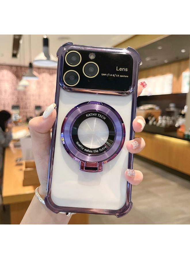 S-TOP Case For iPhone 11 Pro Max MagSafe Holder Shockproof TPU Phone Case with Lens Film - Image 1