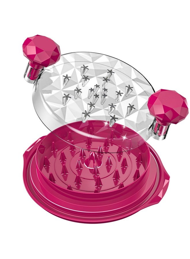 Aopigavi Chicken Shredder Anti-Slip Meat Shredder Tool Twist with Brush Chicken Shredder Tool Twist Ergonomic Handle Transparent Lid Meat Shredder BPA Free Dragon Fruit - Image 1