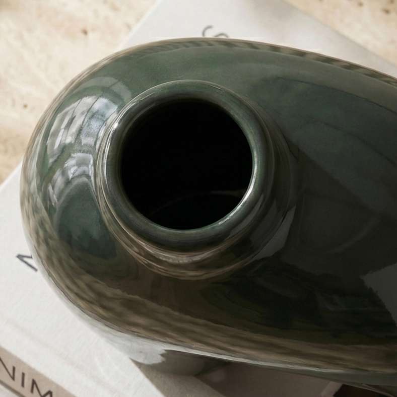 Pan Home Rue Ceramic Abstarct U Vase 15.5x8x18cm - Green - 112AIC9904846 - Image 2