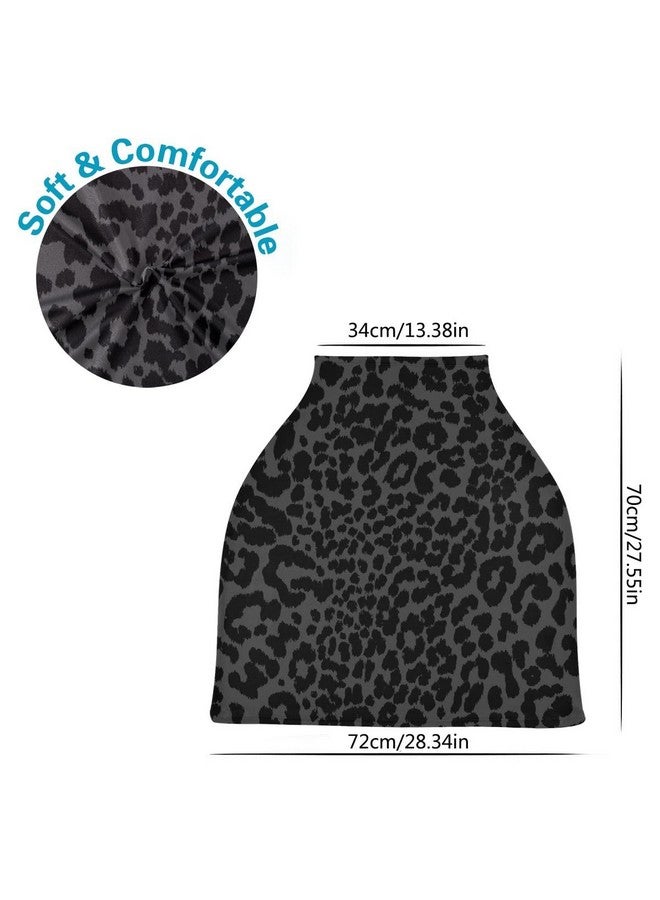 ALAZA Baby Car Seat Canopy Covers Nursing Cover Stretchy Boys Girls Gray Leopard Cheetah Print Carrier Cover Breastfeeding Cover Breathable - Image 2