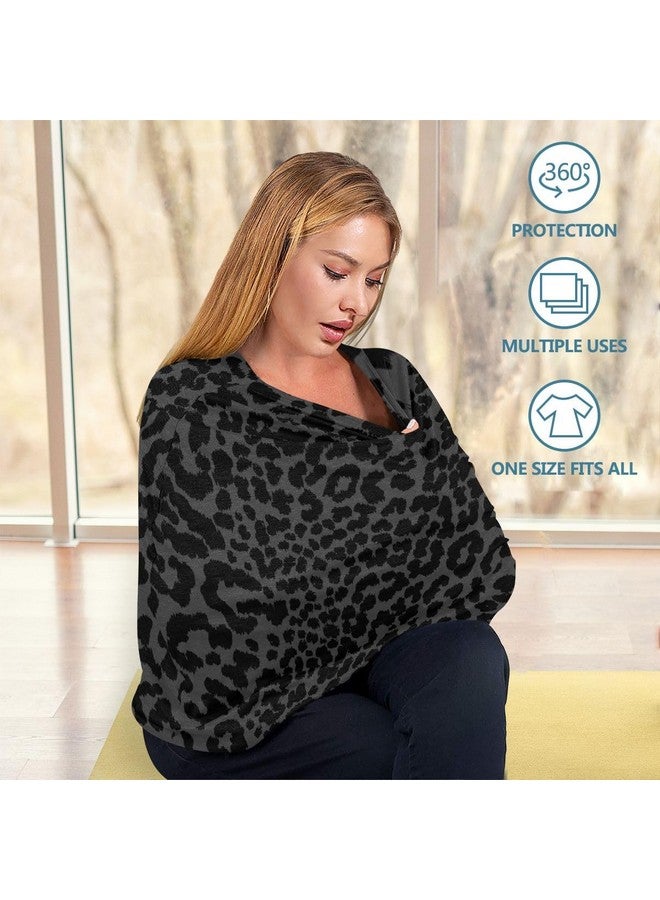 ALAZA Baby Car Seat Canopy Covers Nursing Cover Stretchy Boys Girls Gray Leopard Cheetah Print Carrier Cover Breastfeeding Cover Breathable - Image 3