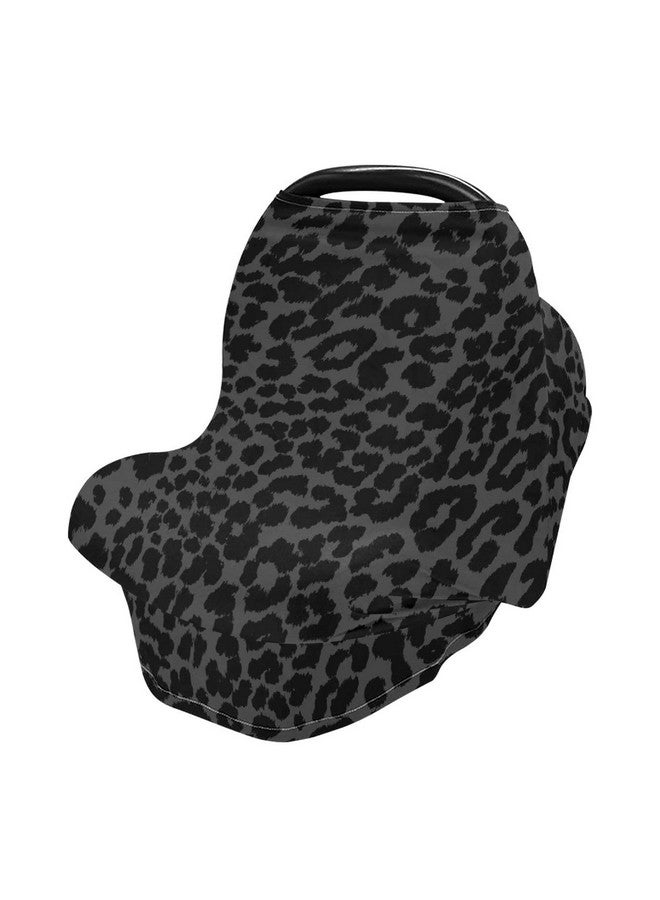 ALAZA Baby Car Seat Canopy Covers Nursing Cover Stretchy Boys Girls Gray Leopard Cheetah Print Carrier Cover Breastfeeding Cover Breathable - Image 1