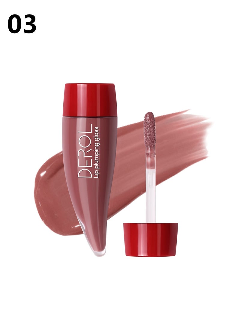 DEROL Lip Plumping Gloss, Moisturizing Lipstick Liquid, Long Lasting Full Coverage Lip Gloss, Glossy Translucent Chili Lip Base Lip Tinted, Contains Essential Oil & Peppermint for Women  - Image 1