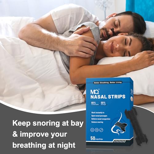 MQ 50ct Nasal Strips for Snoring Black Nose Strips for Breathing Extra Strength Snore Strips to Open Nasal Passages, Relieve Nasal Congestion - Image 4