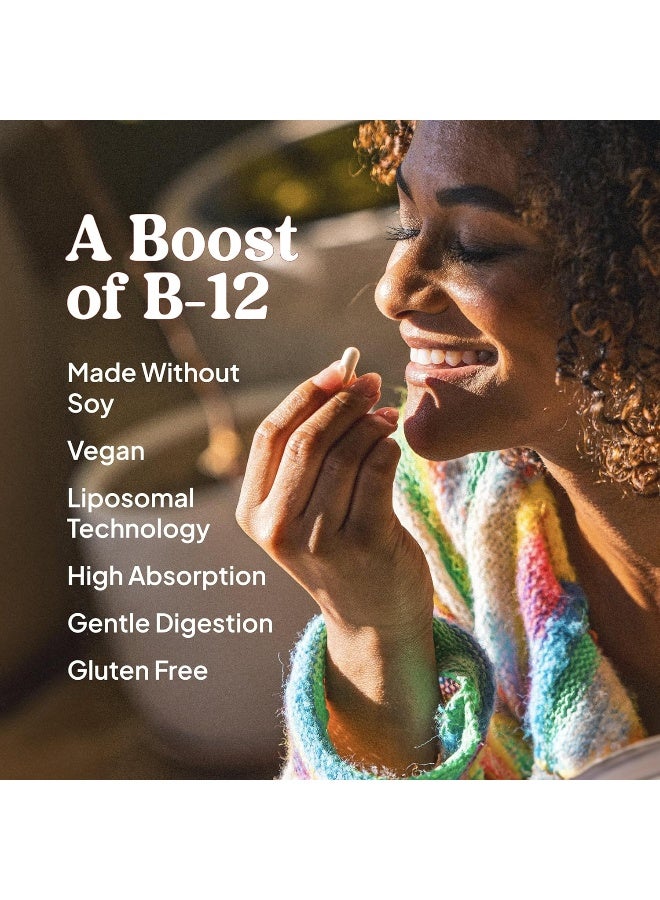KAL Liposomal Vitamin B12 2500 mcg, High Absorption, Liposomal Technology, Cellular Energy Support, Vegan Capsules, Gluten Free, Made Without Soy, 30 Servings - Image 4