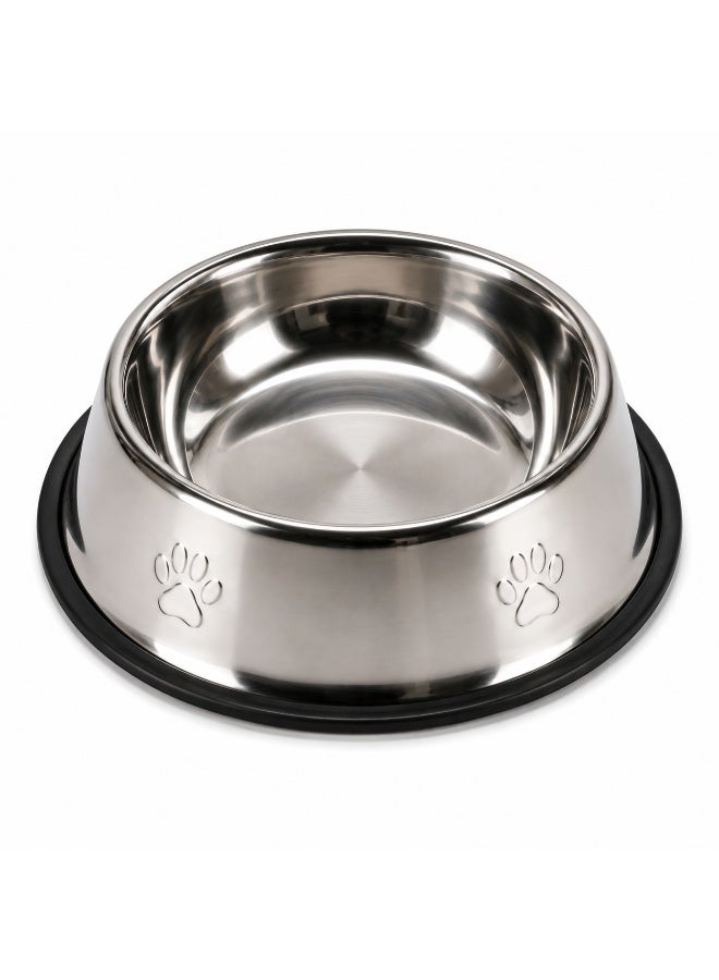 Stainless Steel Pet Food & Water Bowl with Non-Slip Rubber - Image 2