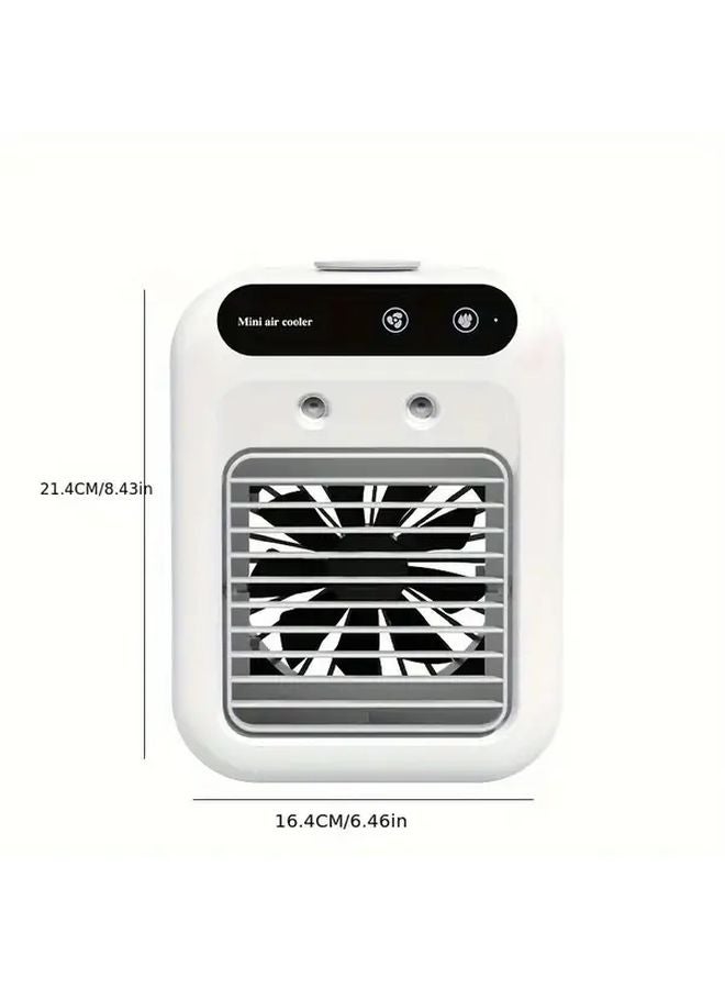 White Portable USB Desktop Fan With 1800mAh Rechargeable Battery For Office Dorm - Image 3