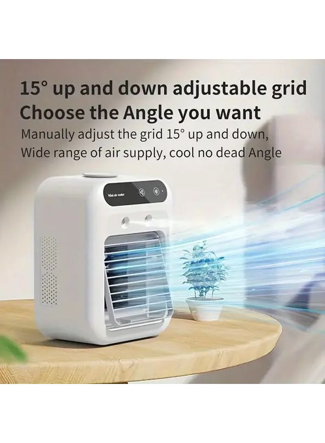 White Portable USB Desktop Fan With 1800mAh Rechargeable Battery For Office Dorm - Image 4