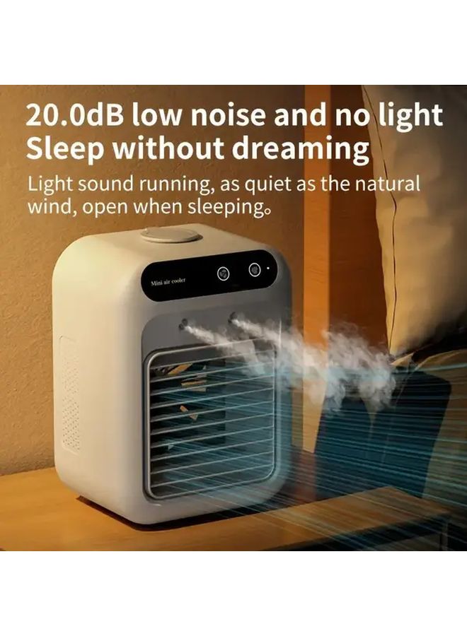 White Portable USB Desktop Fan With 1800mAh Rechargeable Battery For Office Dorm - Image 2