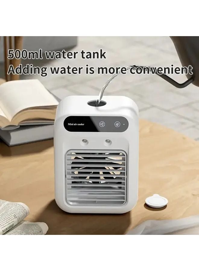 White Portable USB Desktop Fan With 1800mAh Rechargeable Battery For Office Dorm - Image 5