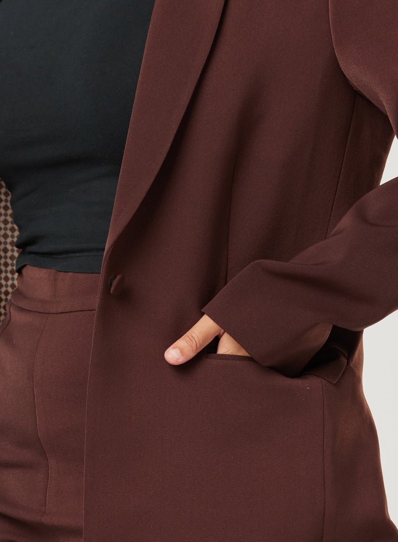 IZEL Dark Brown Fitted Blazer  - Image 3