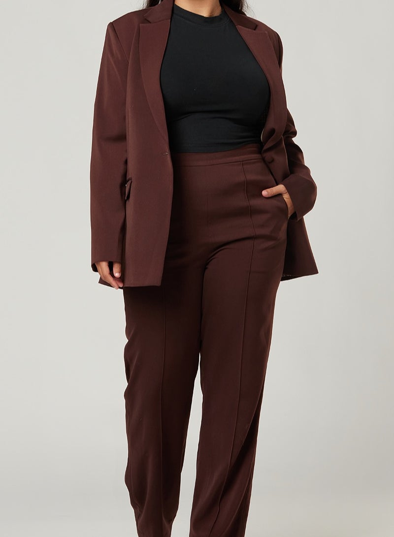 IZEL Dark Brown Fitted Blazer  - Image 5