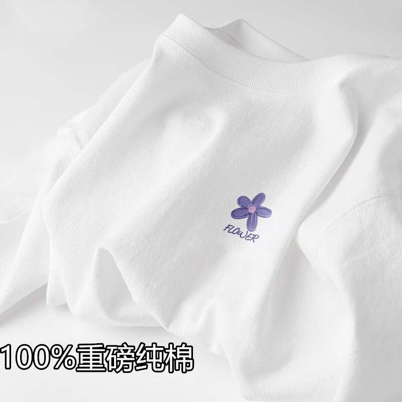 Xinjiang Cotton Short-Sleeved T-Shirt Men'S And Women'S Same Style Fresh Simple White Bottoming Shirt Ins Summer Loose Half-Sleeved T-Shirt - Image 1