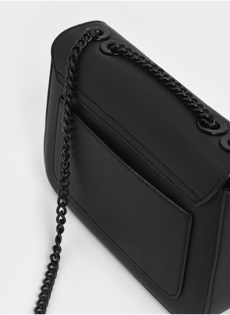 Charles & Keith Charles & keith classic metal chain crossbody bag  - Image 5