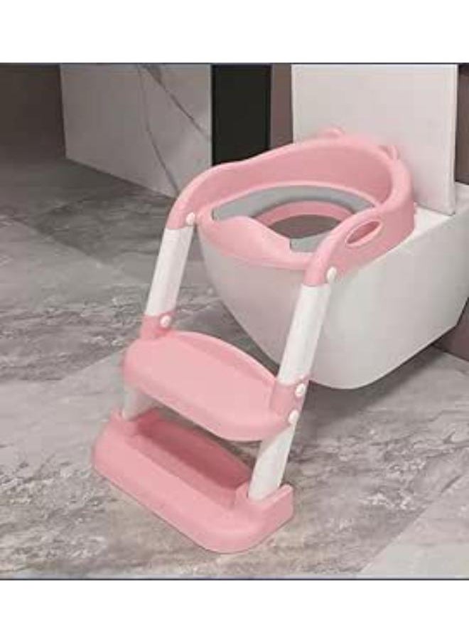 Generic Babyclub Kid's Potty Toilet Trainer Seat with Step Ladder Adjustable Baby's Toddler Toilet Seat(BABY PINK) 